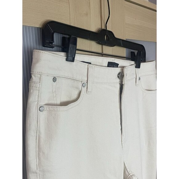 TALBOTS Women's Slim Leg Ankle Jeans Sz 12 Ivory Slimming Travel Casual Coastal - Picture 4 of 5